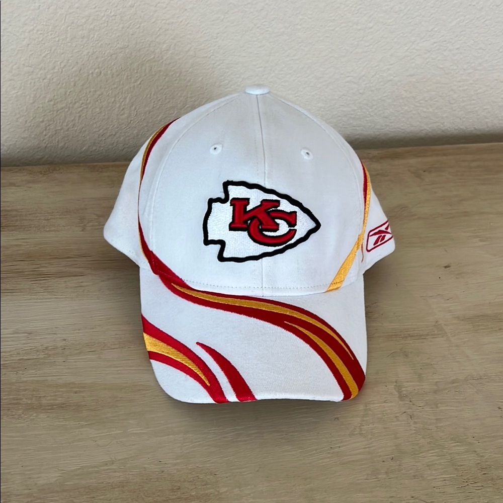 Kansas City Chiefs Reebok White Cap with Red and Yellow Accents